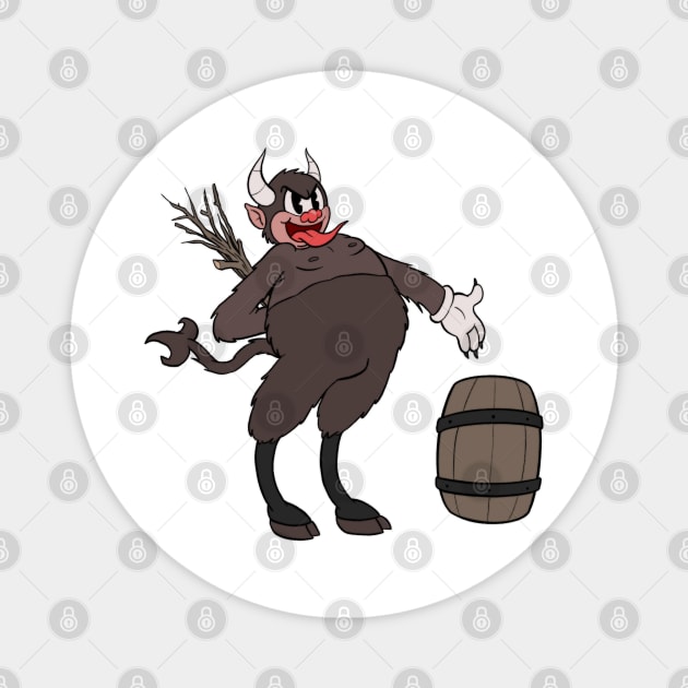 Krampus 1930s rubberhose style Magnet by Kevcraven